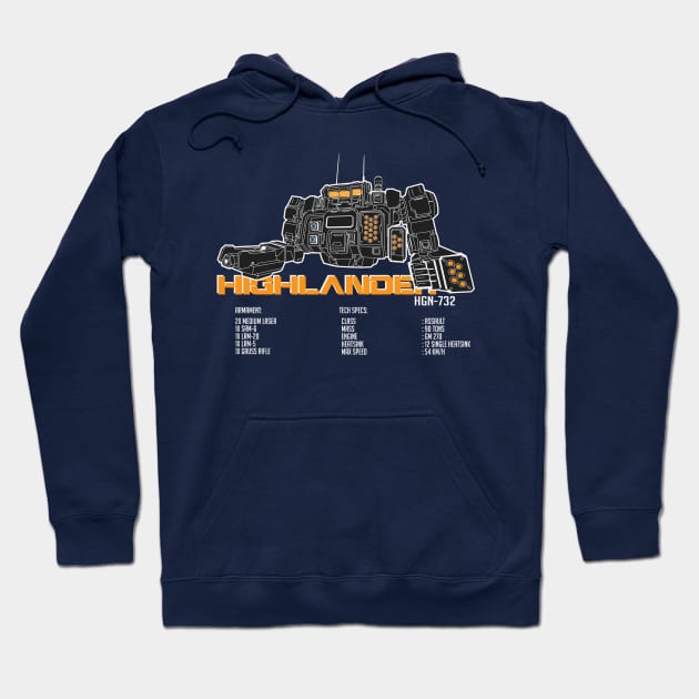 Mechwarrior Highlander HGN-732 Hoodie by Emu Emu Ji